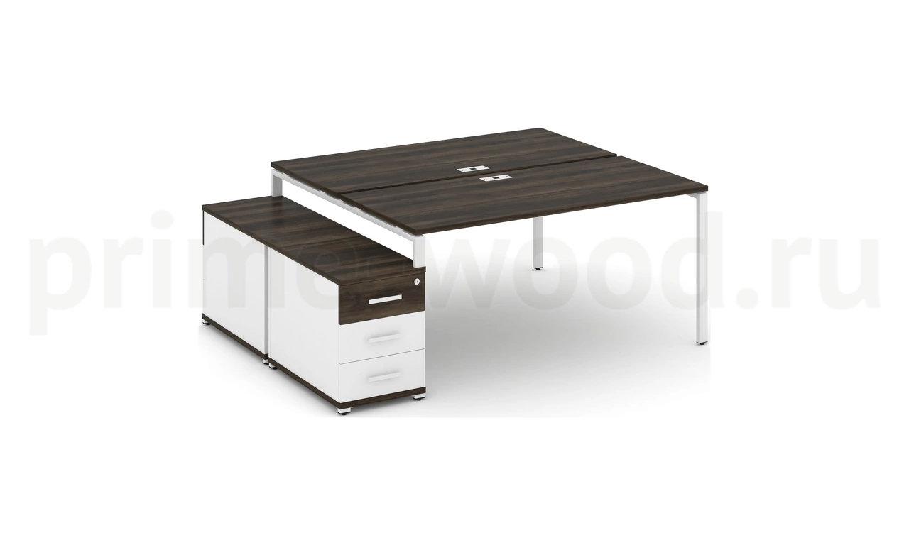 Рабочая станция на 2 места с двухсторонней опорной тумбой CN.DRS-304 B/W - фото 11
