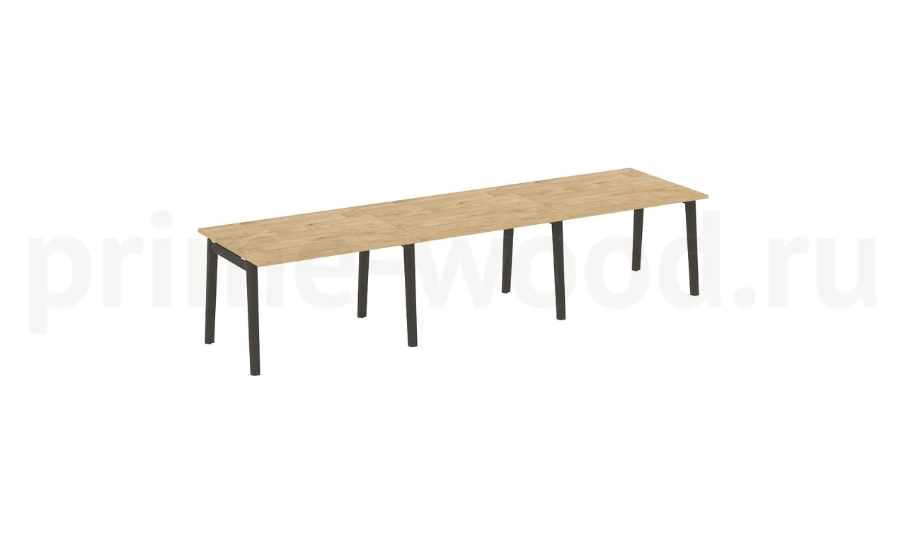 Стол переговорный (3 столешницы), опоры - массив дерева ONIX WOOD 354x98x75 - фото 8