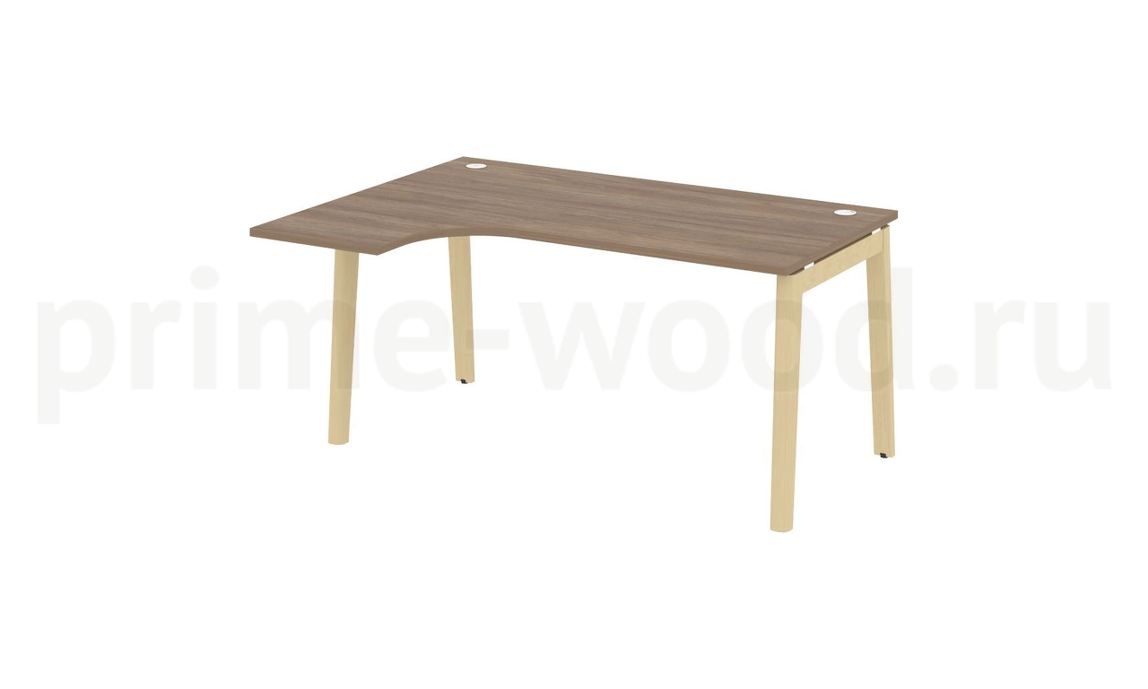Стол эргономичный левый, опоры - массив дерева ONIX WOOD 158x118x75 - фото 3