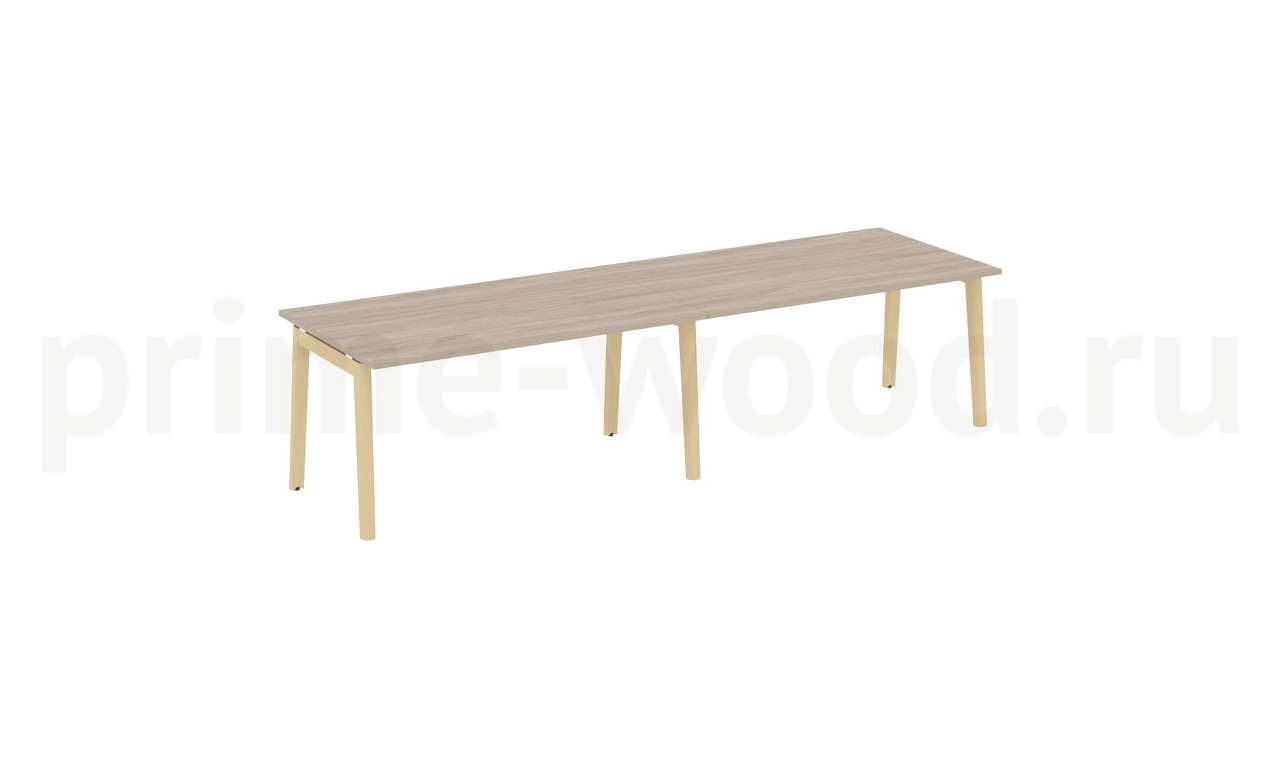 Стол переговорный (2 столешницы), опоры - массив дерева ONIX WOOD 316x98x75 - фото 1