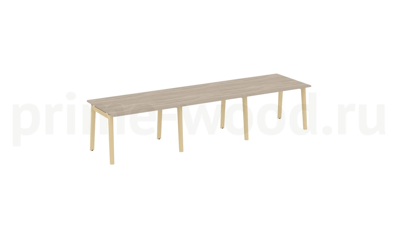 Стол переговорный (3 столешницы), опоры - массив дерева ONIX WOOD 354x98x75 - фото 1