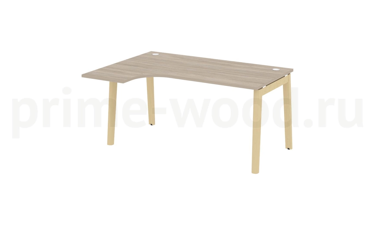 Стол эргономичный левый, опоры - массив дерева ONIX WOOD 158x118x75 - фото 1