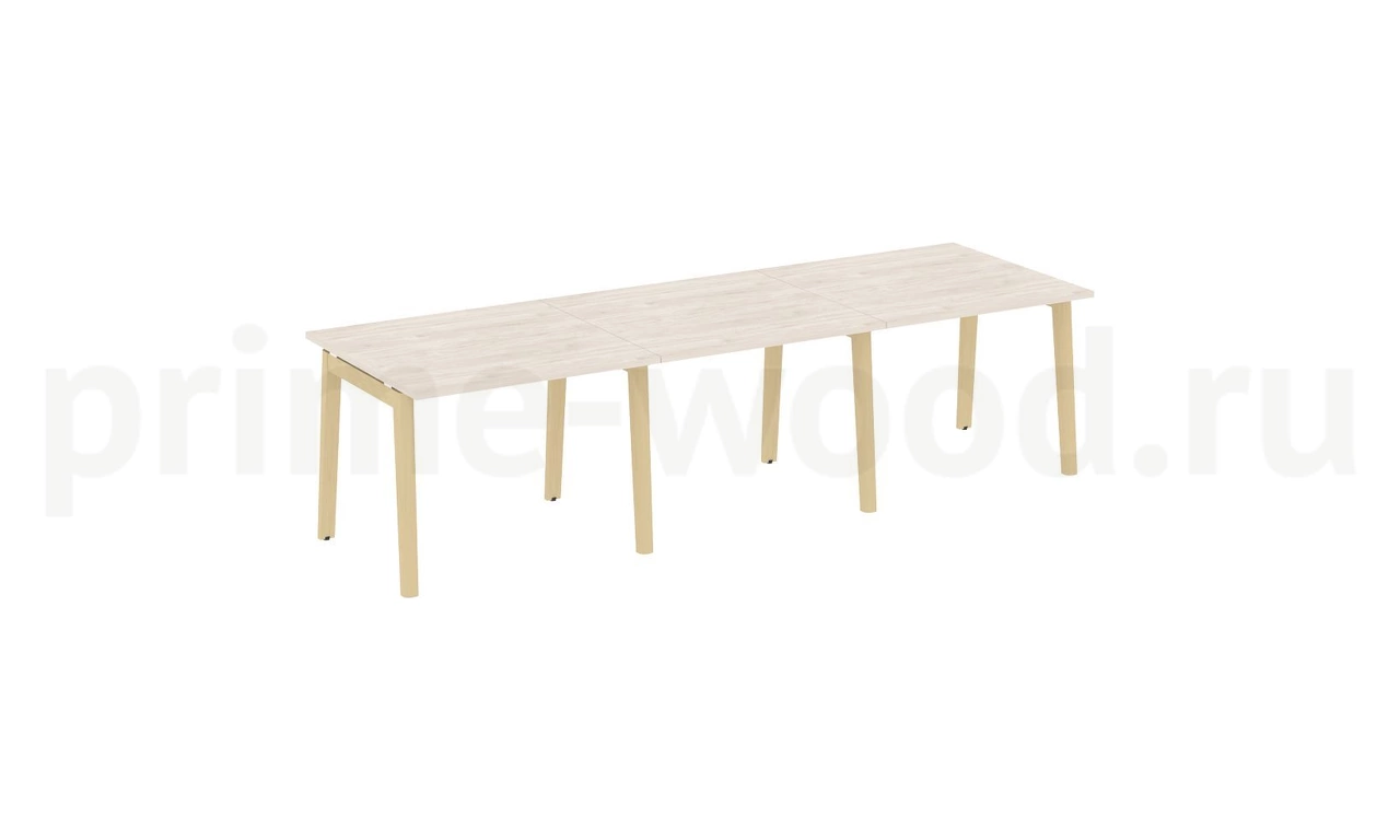 Стол переговорный (3 столешницы), опоры - массив дерева ONIX WOOD 294x98x75 - фото 5