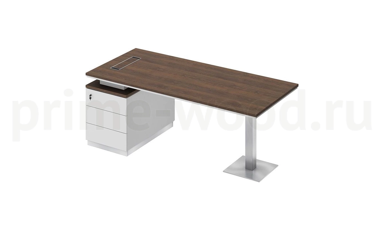 Стол руководителя на опорной тумбе (левый) City 200x90x75 - фото 0