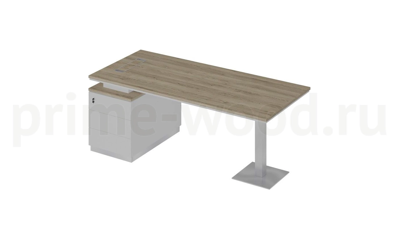 Стол руководителя на опорной тумбе (левый) City 200x90x75 - фото 1