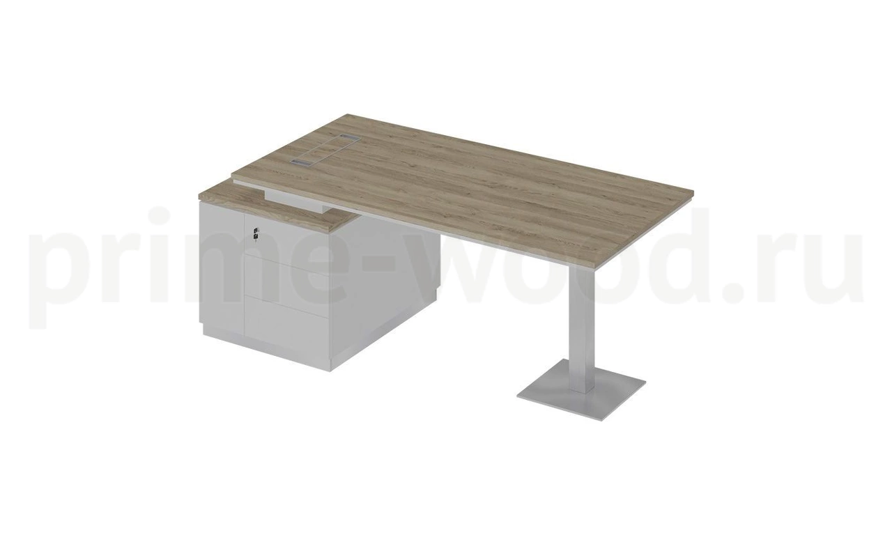 Стол руководителя на опорной тумбе (левый) City 198x90x75 - фото 1
